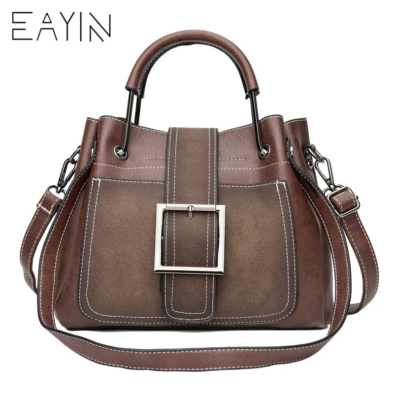 

Genuine Leather Women Messenger Bags Vintage Belts Shoulder Bag Women Handbags Designer high quality Ladies Hand Bags Sac