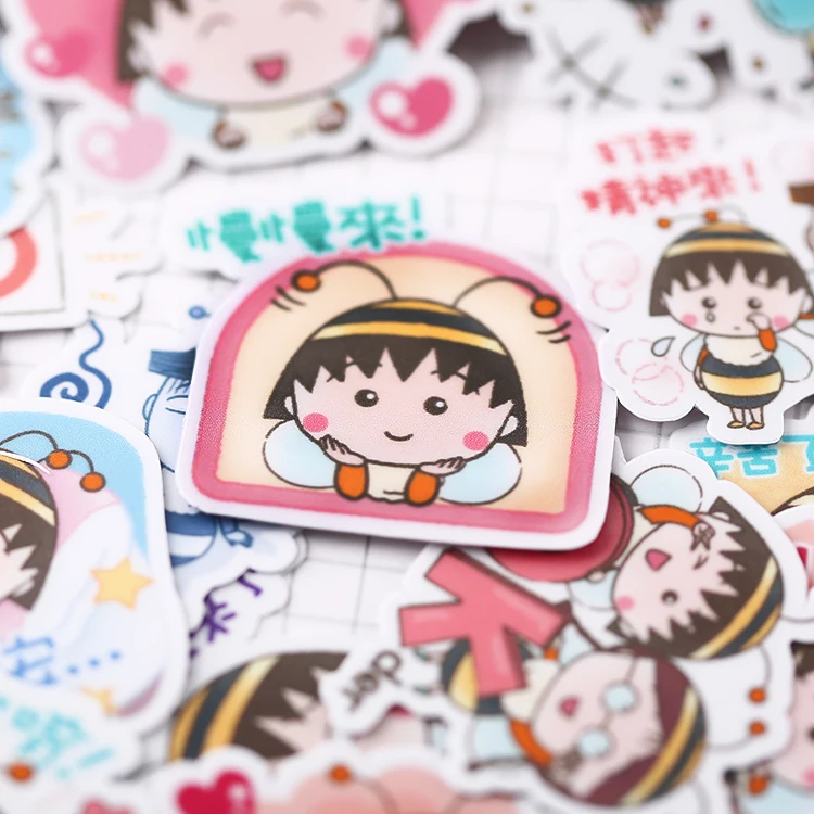 

40pcs/bag cute japanese girls cherry pellets 4 stickers set hand account DIY decorative material cartoon new homemade stickers