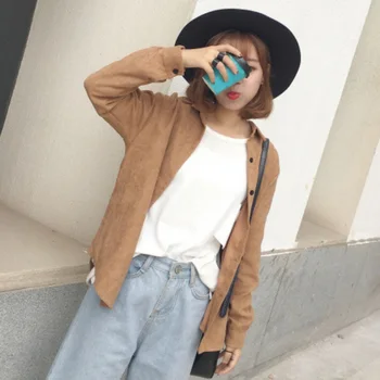 

Women Tops Streetwear Casual Loose Women Shirts 2018 Autumn Fashion Collar Plus Size Blouse Long Sleeve Buttons Shirt