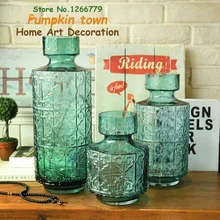 Американский классический стиль, темно-зеленый Благоприятный Облако серии стеклянная ваза, передовая Защита окружающей среды ремесло декоративная ваза