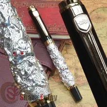 Шариковая Ручка-роллер JINHAO с тиснением в виде Серебряного и черного дракона