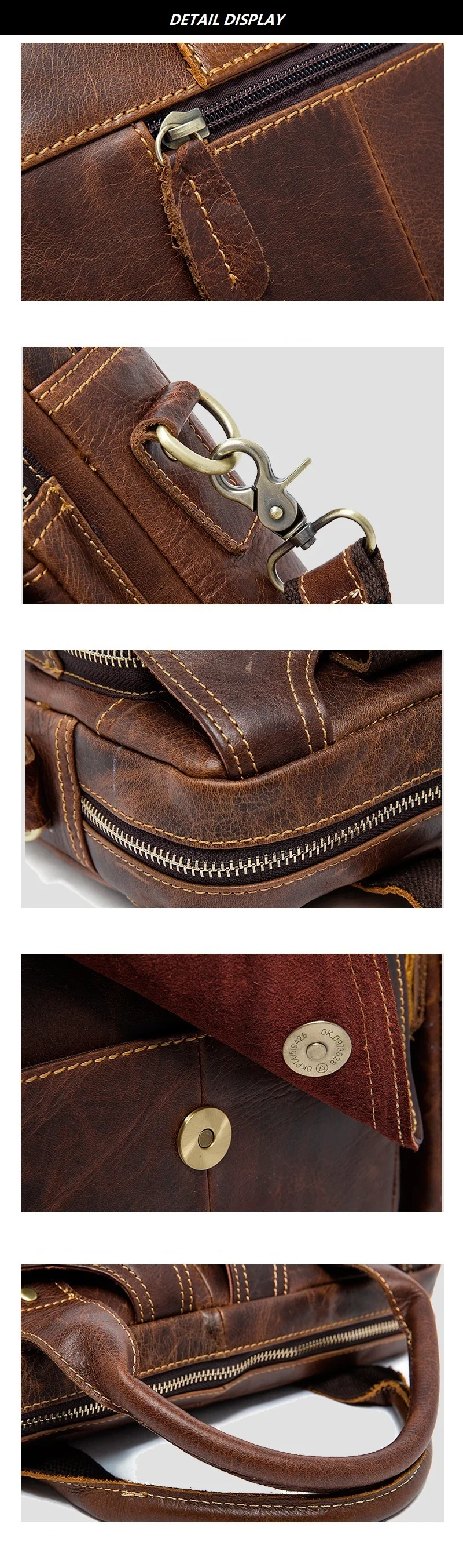 Высококачественный Мужской винтажный портфель из натуральной кожи Crazy Horse, портфель на плечо, сумка для ноутбука, Офисная сумка