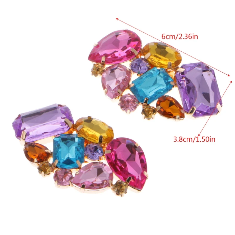 1 Pair Women Shoe Decorations Clips shoe buckle Crystal Decorations Clips Shoe Charms Accessories New Fashion