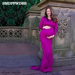 SMDPPWDBB для беременных Подставки для фотографий для беременных Платья Макси платье элегантный Беременность фотосессии Для женщин Long Sleeve Boat