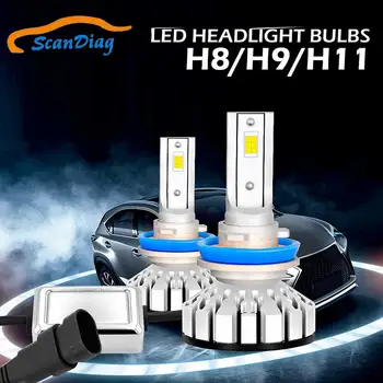 

SCANDIAG 8000 Lumens Extremely Bright High Power H11 H9 H8 All-in-One LED Headlight Bulbs, Fog Light Bulbs White-2pcs