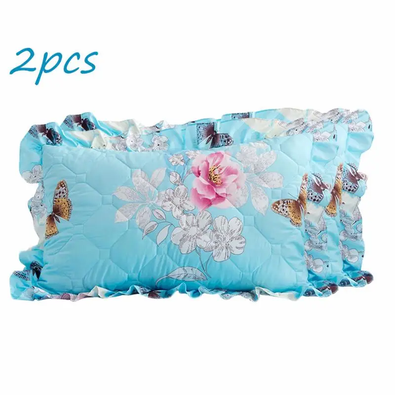 Новинка 150*200 см утолщенная стеганая цельная Стеганая юбка для кровати, двухслойная кружевная покрывало для кровати, кровать с цветочным принтом, юбка для кровати - Цвет: 2 pillowcases