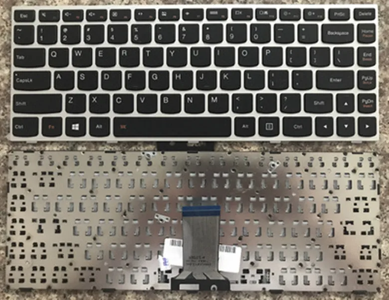 New For Lenovo Ideapad 300 14ibr 300 14isk Keyboard Us Silver Frame Replacement Keyboards Aliexpress