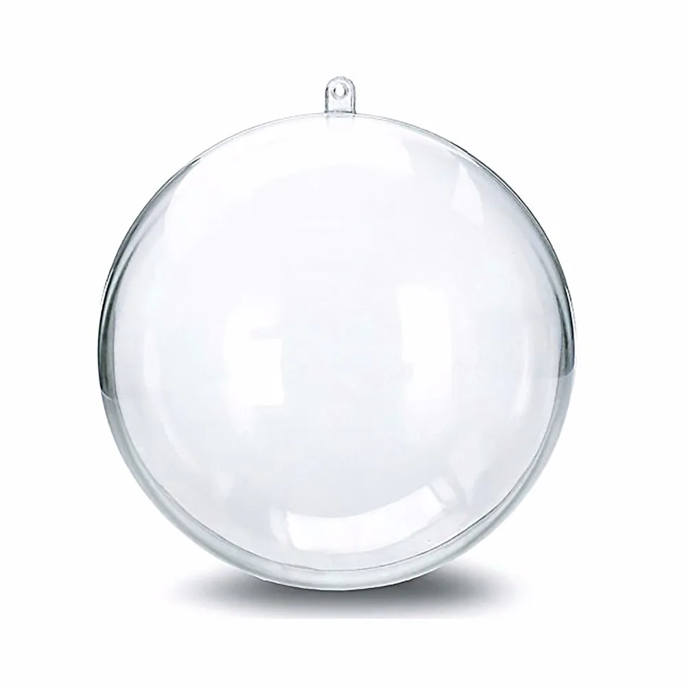 (Paquete de 6) adornos de bolas de Navidad de plástico transparente DIY de 100mm (Paquete de 6) adornos de bolas de Navidad de plástico transparente DIY de 100mm