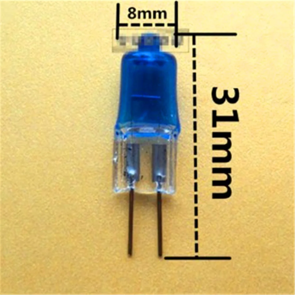 

10 Pcs G4 12V 20W Blue Plating Beads Halogen Partial White Crystal Lamp Beads