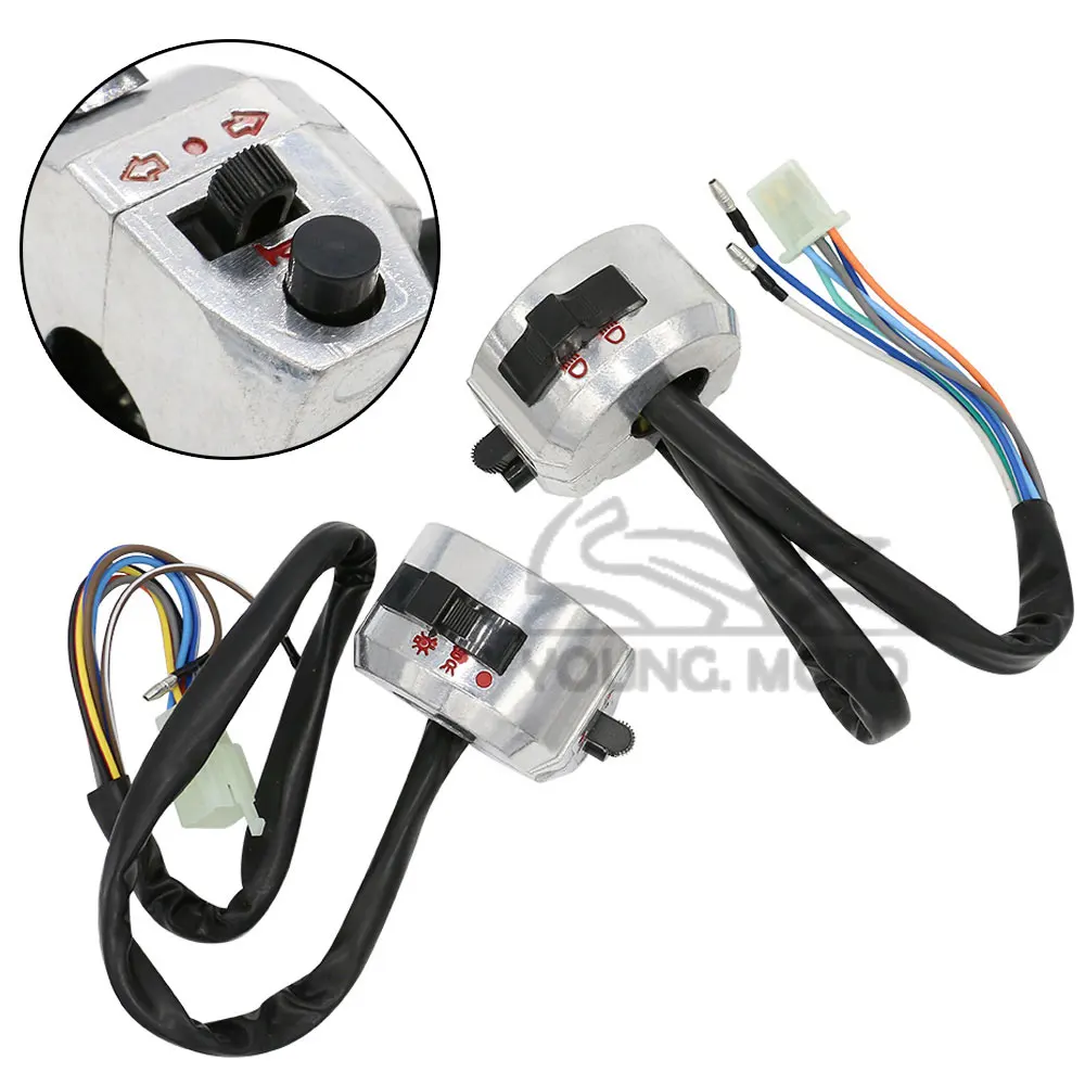 7/8" Motorcycle Switch ON OFF Handlebar Chrome Turn Signal Speaker