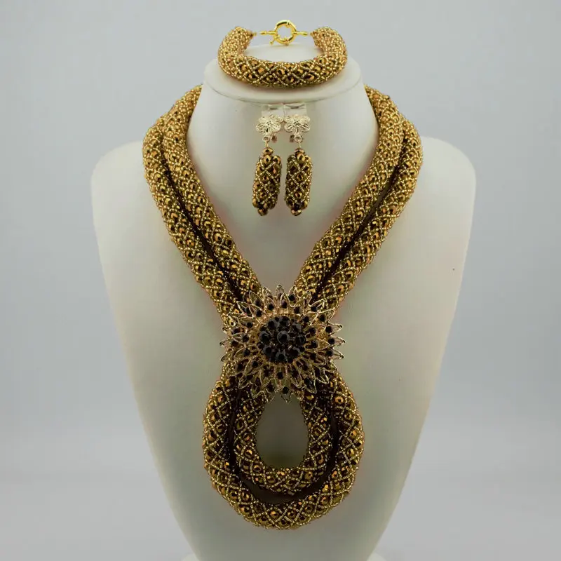 

Amazing Orange African Beads Jewelry Set Nigerian Beads Necklace Dubai Jewelry Sets 2016 New Free Shipping C25-1