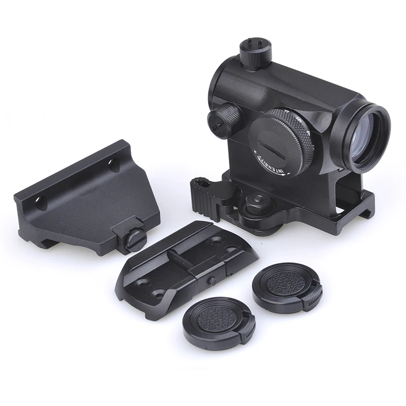 

SEIGNEER Tactical 1X24 T1 Red Green Dot Sight Illuminated Sniper Rifescope for 5/8" 20mm Weaver rail QD Mount & Low Mount