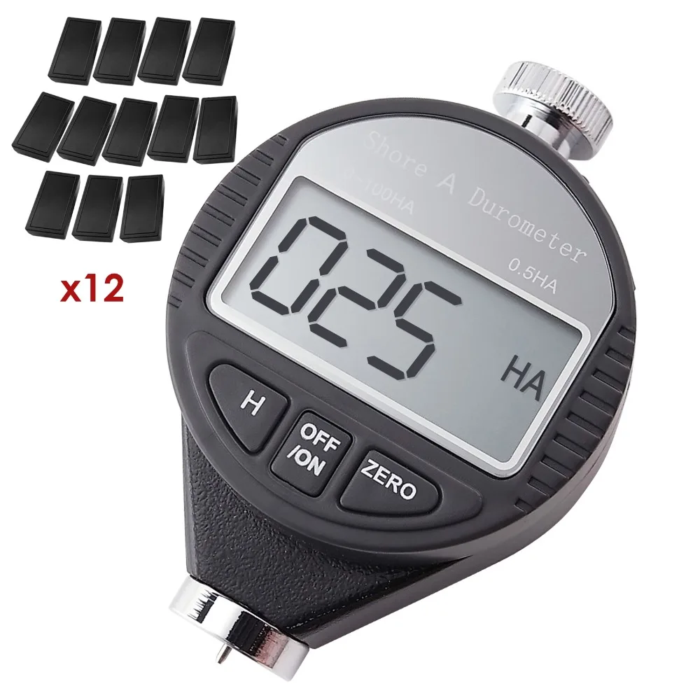 12 pieces x Digital Shore A Hardness Meter Tester Durometer 0100HA Dial Scale Rubber Tire Zero