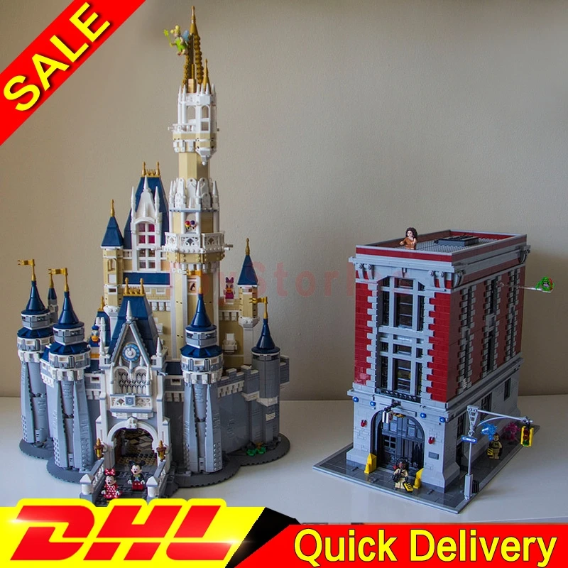 LEPIN 16008 Cinderella Princess Castle City lepin 16001 Ghostbusters Firehouse Headquarters Model Building Block Kid lepins Toys