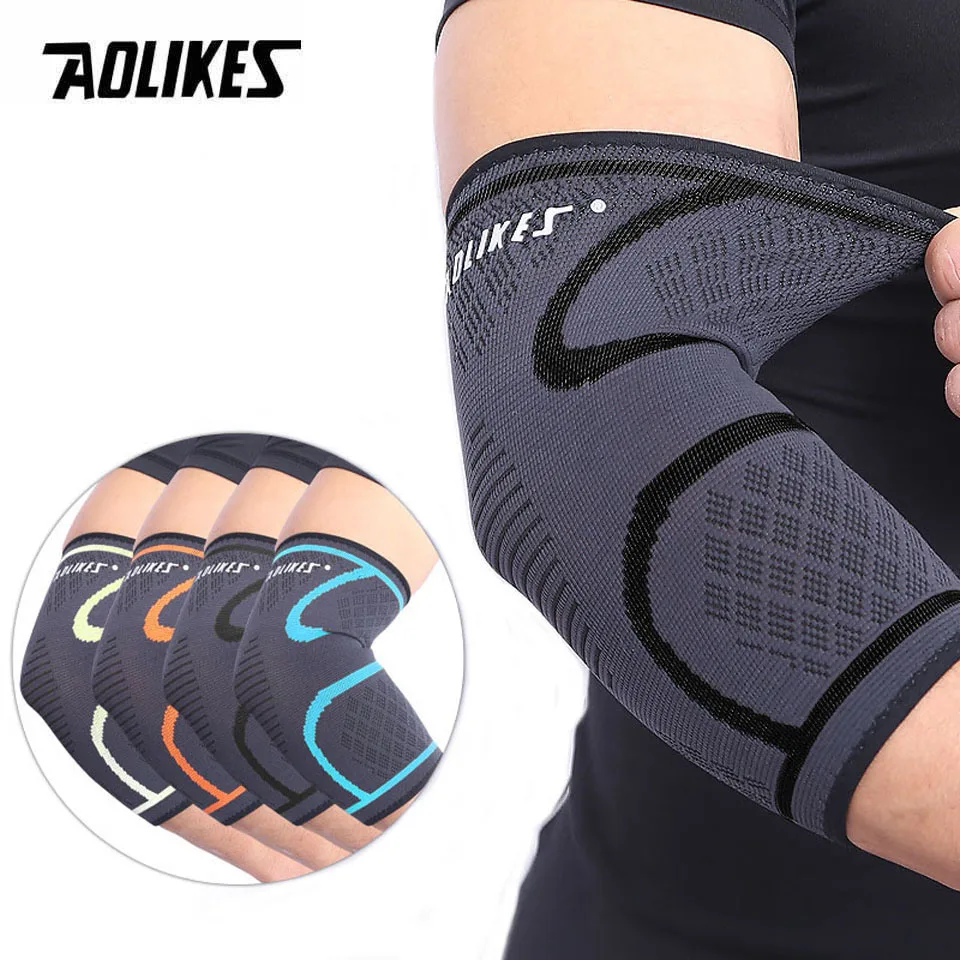 AOLIKES 1 PCS دعامة كوع مطاطا رياضة الرياضة الكوع واقية سادة تمتص العرق الرياضة كرة السلة الذراع كم دعامة المرفق AOLIKES 1 PCS دعامة كوع مطاطا رياضة الرياضة الكوع واقية سادة تمتص العرق الرياضة كرة السلة الذراع كم دعامة المرفق
