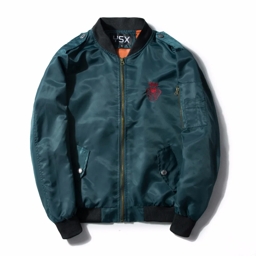  2018 Men's Military Flight Bobmer Jacket Fashion Design Embroide Serpentine Spring Jacket Coat Men'