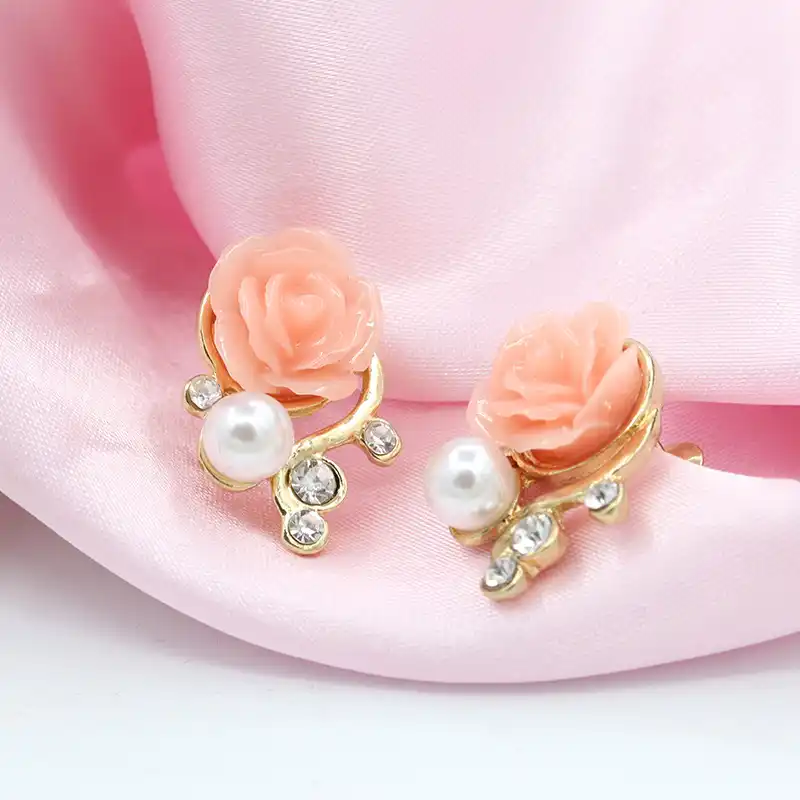Корейские ювелирные изделия серьги головного света 4ED291|pearl earrings|flower pearl earringskorean