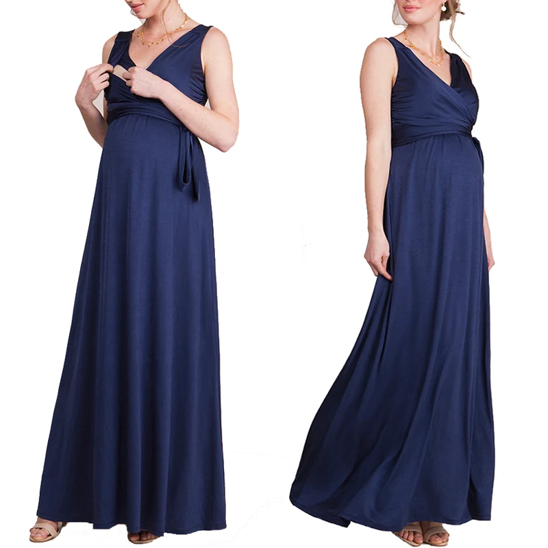 2 Style V Neck Long Maternity Formal Dress for Pregnant Women Sexy Elegant Maxi Maternity Gown