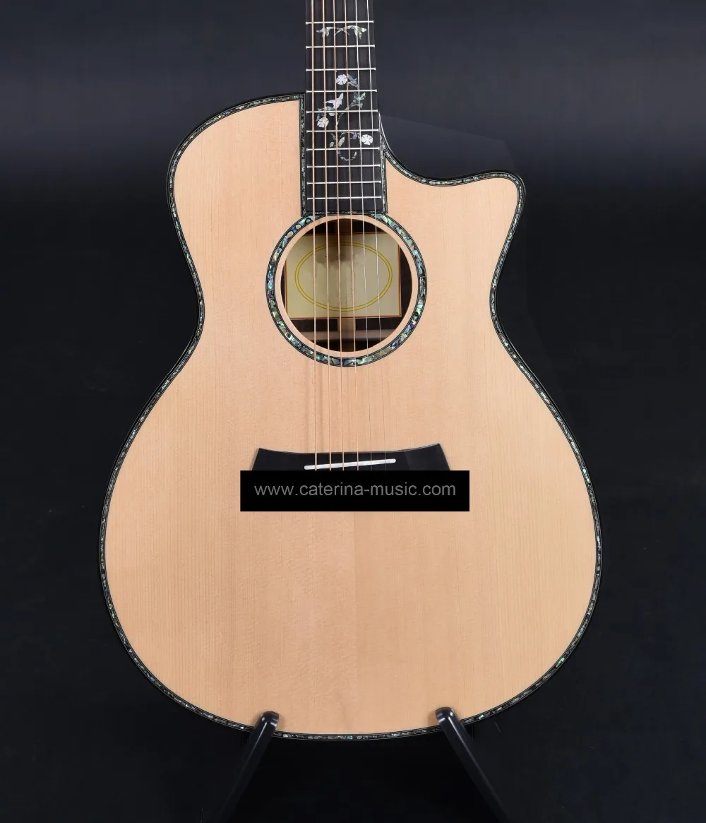Customized solid wood acoustic guitar, Guitarra acustica, full solid