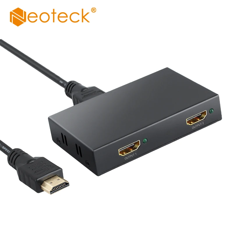 Neoteck 4K 1080P 3D HDMI сплиттер 1x2 концентратор 1 в 2 выход с м кабель конвертер Ver 4 сигнал