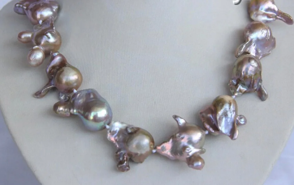 

baroque purple keshi reborn freshwater pearl necklace earring gift