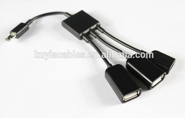 

Free shipping 2pcsHigh Quality 3 Port Micro USB Power Charging OTG Hub Cable Connector Spliter for Smartphone Computer Tablet PC