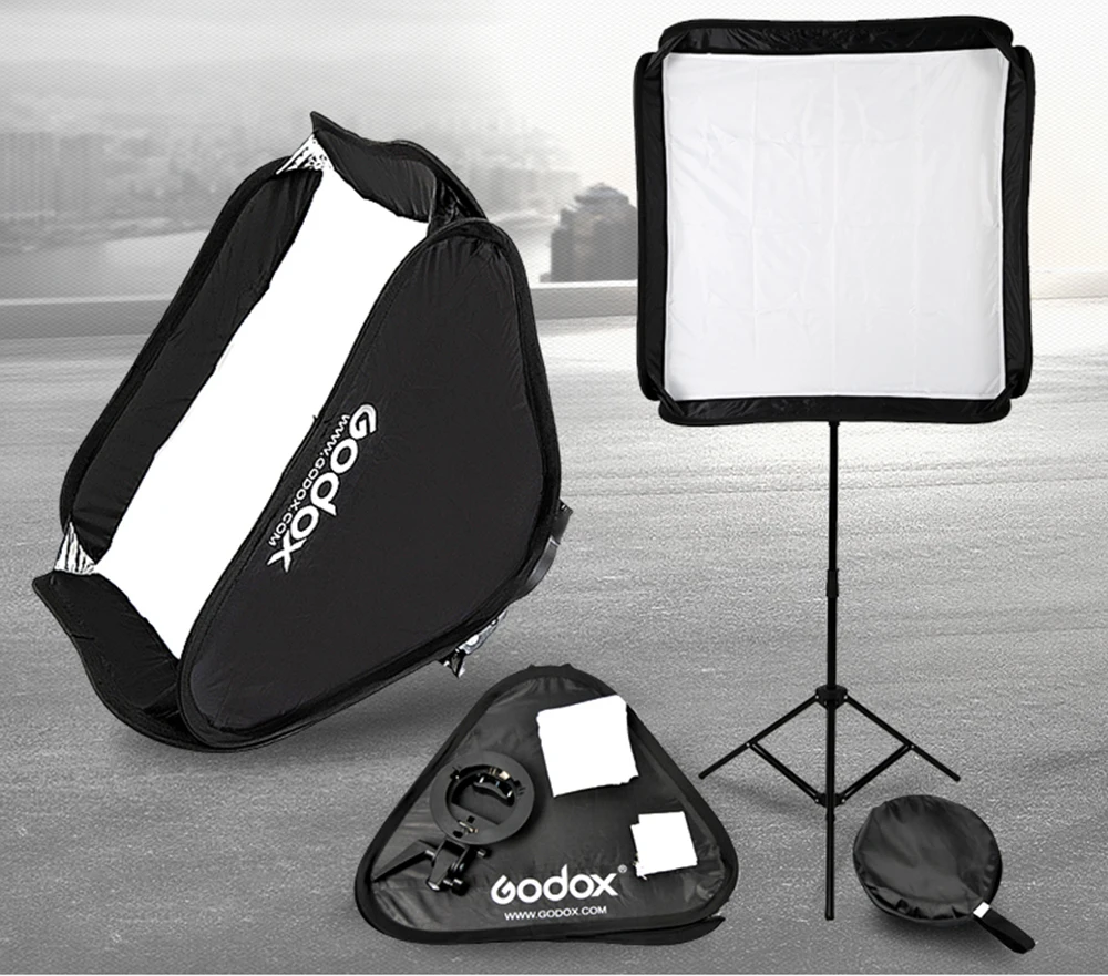 Набор софтбоксов для вспышки Godox 80 см * см/60 60 см/40 40 + кронштейн типа S Speedlite Studio