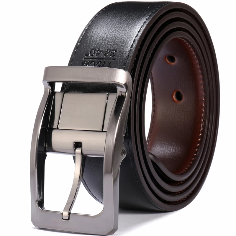 Men’s Genuine Leather Dress Belt, Reversible Belt for Men Two In One 3 ...