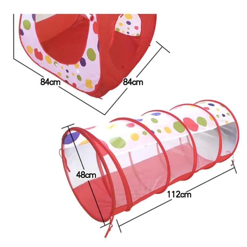 Portable Pool-Tube-Teepee Baby 3pc Large Teepee Play Tent Foldable Children Play House Crawling Tunnel Ocean Ball Playing Tents