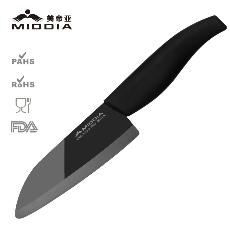 Middia 5," зеркальный черный нож, керамический нож Santoku, нож для тонкой нарезки кухонных ножей