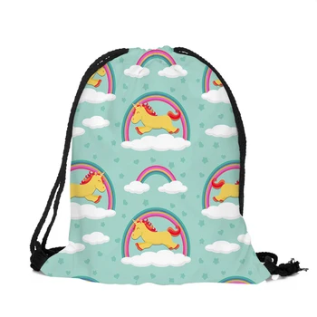 

ZHBSLWT 3D Printing Bouncing Unicorn Backpack for Women Travel 2017 New Fashion Kawaii Drawstring Bags-33