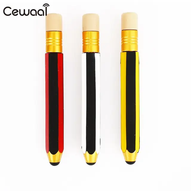 Novelty Pencil Shape Silica Gel Touch Screen Pen Tablet Pen Stylus Pen Capacitive Screen Universal Tablet Multifunctional