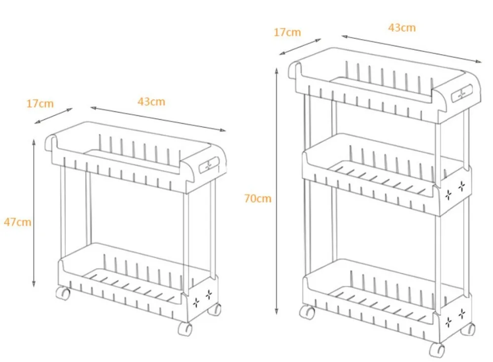 Колесная Мобильная полка для туалета, ванной комнаты, пластиковая стойка для хранения холодильника, Полка для кухни, Сортировочная стойка для трещин