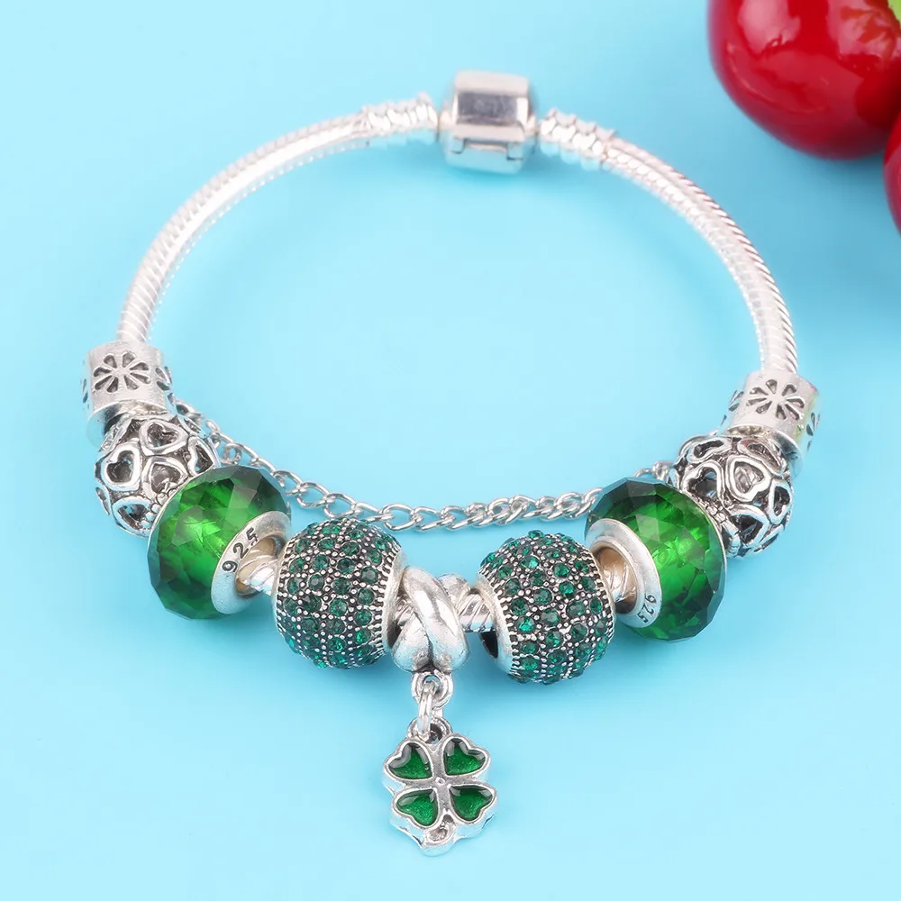 

AIFEILI Dark Green DIY Fot Women Bracelet High Quality Gift Personality Style Jewelry Fashion Hot European Charm Accessories