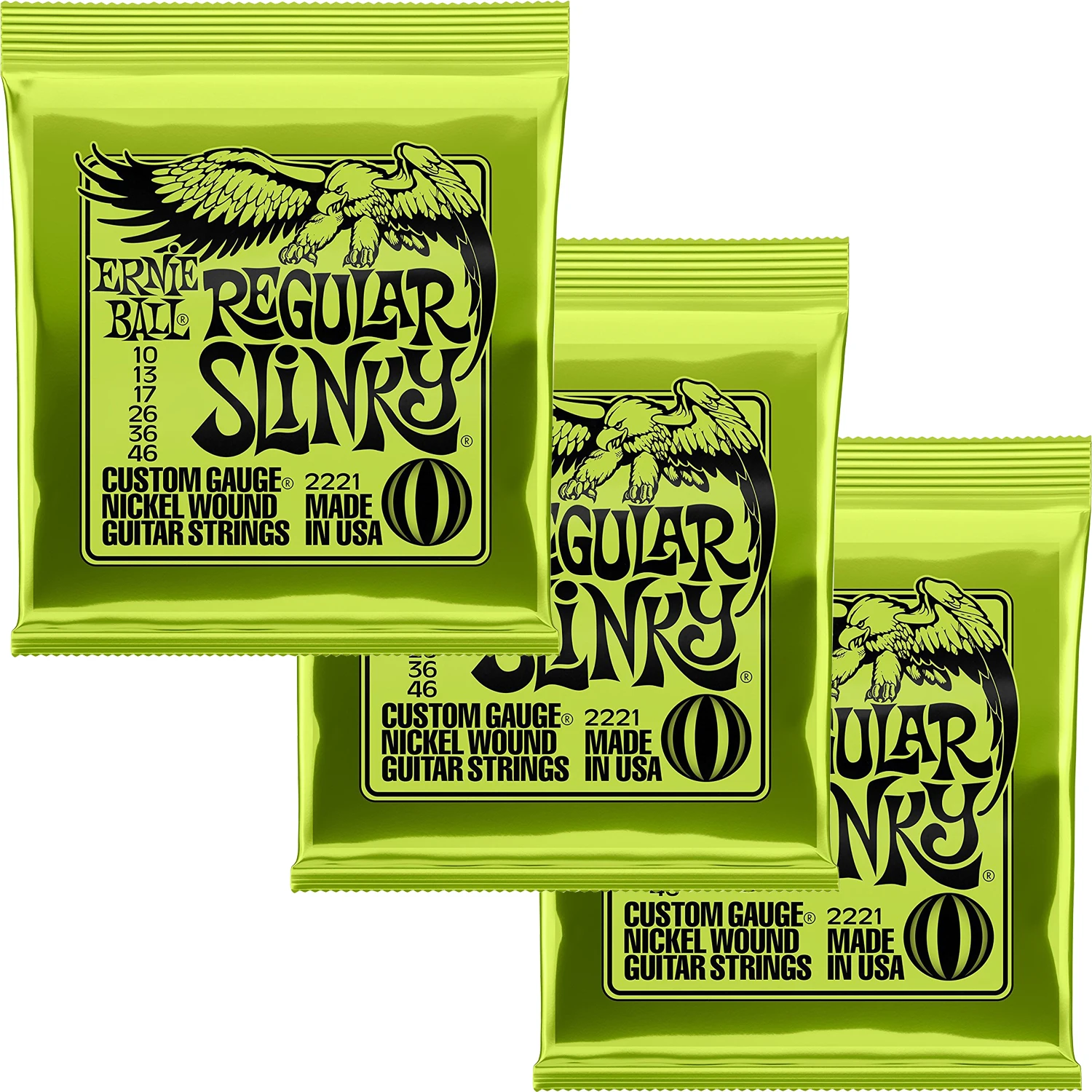 

3 Sets Ernie Ball Slinky Nickel Wound Electric Guitar Strings