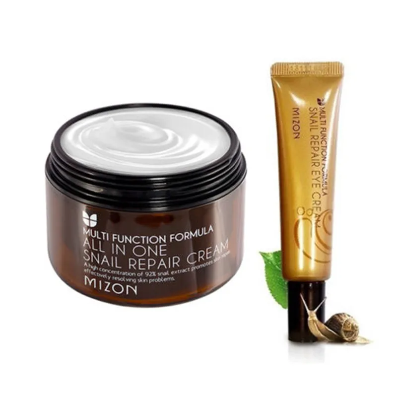 Mizon all in one ślimak krem 120 ml super size + ślimak oczu antiaging krem tube 15 ml krem do pielęgnacji skóry twarzy przeciw zmarszczkom krem pod oczy