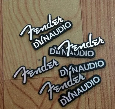 

4X DYNAUDIO Fender speaker aluminum 3D sticker trumpet horn sound letter stickers car styling For Volkswagen VW CC New Beetle