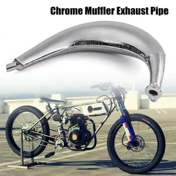 

Chrome Muffler Exhaust Pipe For 80cc 66cc 49cc Motorized Bicycle Engine Bike Cycling Accessories