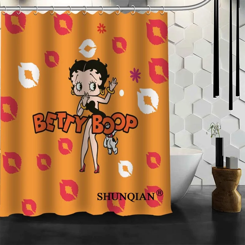 Best хороший обычай Betty Boop душ Шторы Для ванной Шторы Водонепроницаемый Ткань Ванная комната Шторы больше размер a6.1-37 - Цвет: Темный хаки