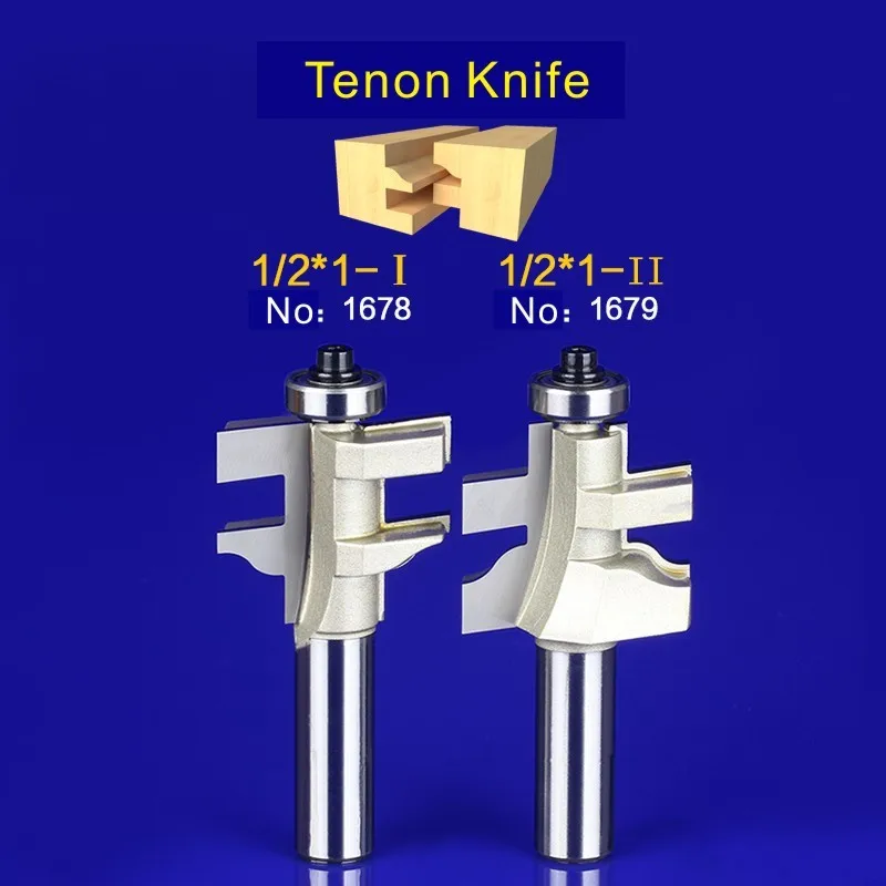 

2Pcs Tongue & Groove Router Bit Set 1/2 Inch Shank Wood Milling Cutter door knife 1678-1679