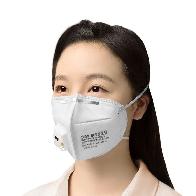 

White Non-woven Mask Dustproof Anti-fog PM2.5 High Filter Mouth Mask with Cold Flow Breathing Valve Outdoor Sports Working Wear