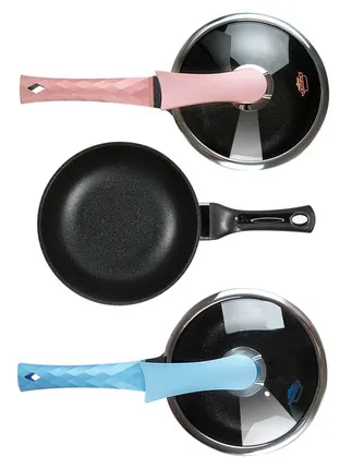 

[TB12]Maifan stone color small wok flat bottom non-stick frying pan household food supplement mini dormitory pot 22cm