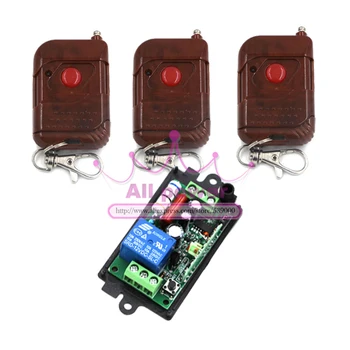 

AC110V220V 1 Channel Learning Code Gate Garage Door Remote Control Switch Receiver with 2pcs Wooden Frame One Button Transmitter