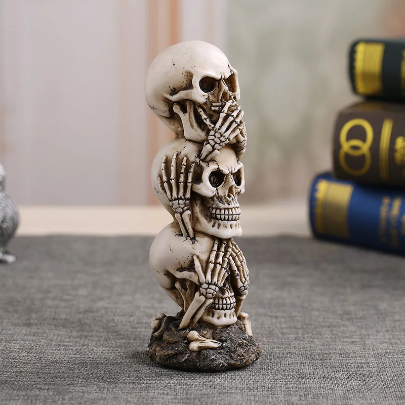 Dropshopping Mini resina calavera escultura Halloween Vintage decoración del hogar Accesorios adornos modernos figuras artesanías