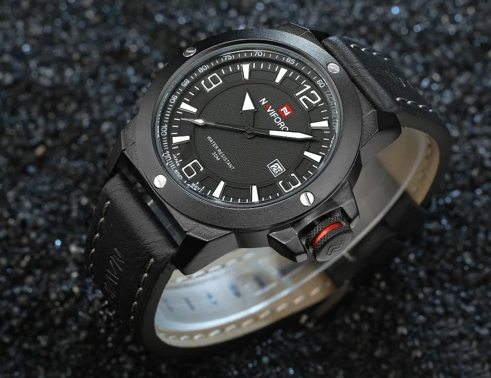 

Men's belt watch outdoor sports calendar quartz men watch waterproof watches men
