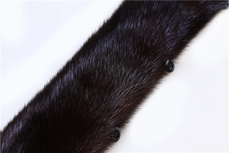 Winter Men Real Mink Fur Collar of leather Coat Solid Warm Men Genuine Fur Stand Collar Black Brown Button Lining men scarf style