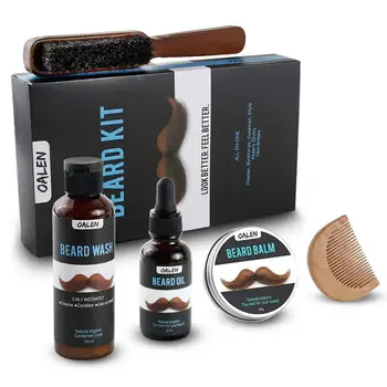 

beard kit Profession Beard Oil And Balm Moustache Wax Styling Practical Beeswax Moisturizing Beard Care
