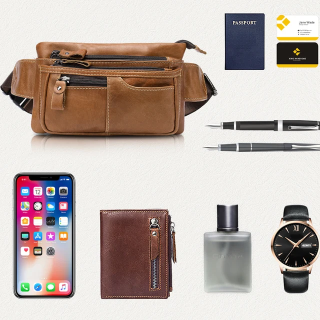 WESTAL Men's Waist Bags Genuine Leather Men's Belt Bag Fanny Pack Male Waist Pack Money Belt Hip Bag Man Belts Pouch Bags 8953 4