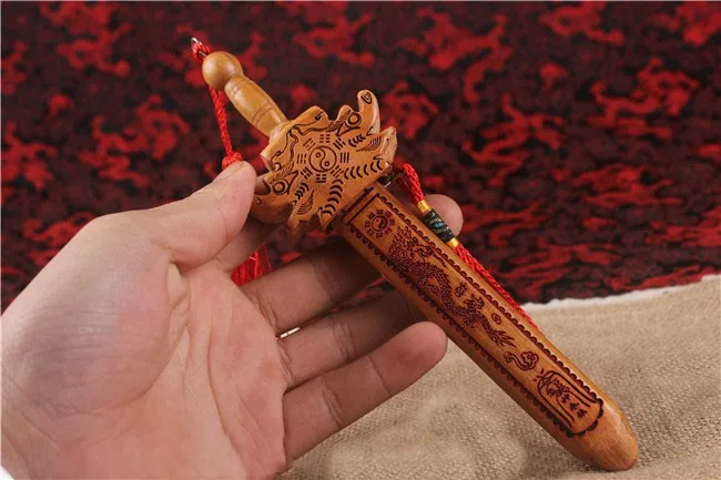 20 см китайский стиль Дракон узор скульптура Катана деревянный меч украшение дома фэншуй ремесла
