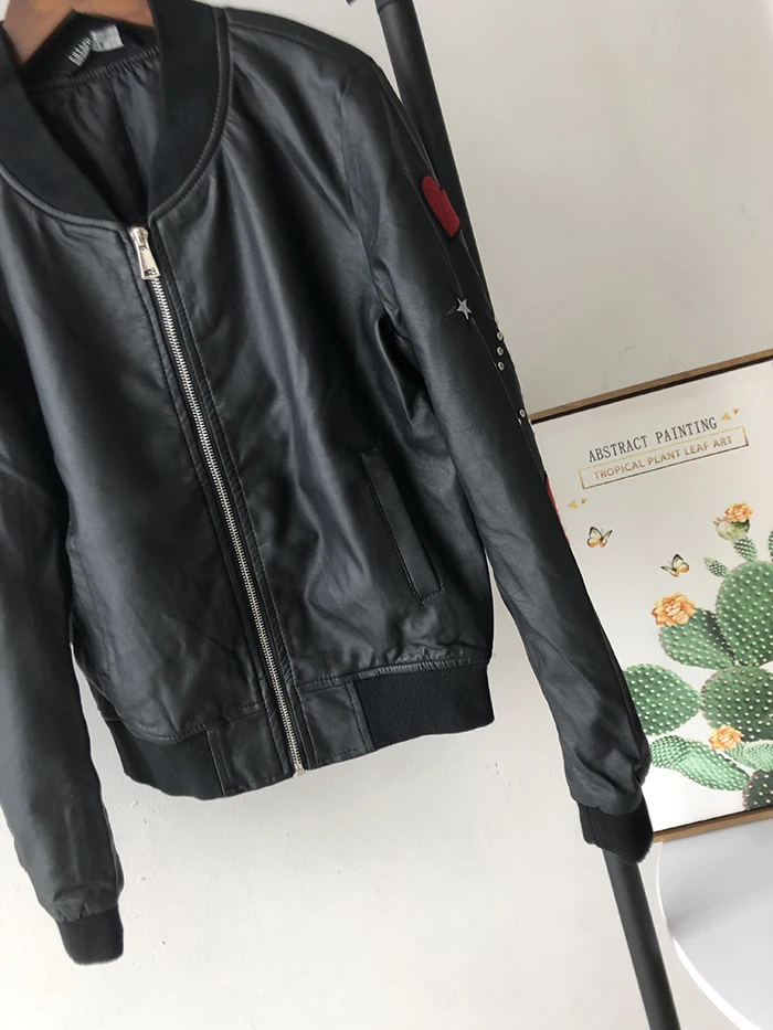 Thaïlande Marque Veste Cuir Motif Star Wq1199 Rivet En Féminine Nouvelle Pu Style Printemps Black Vestes Mode Locomotive Broderie Perles 6xqSgEwE